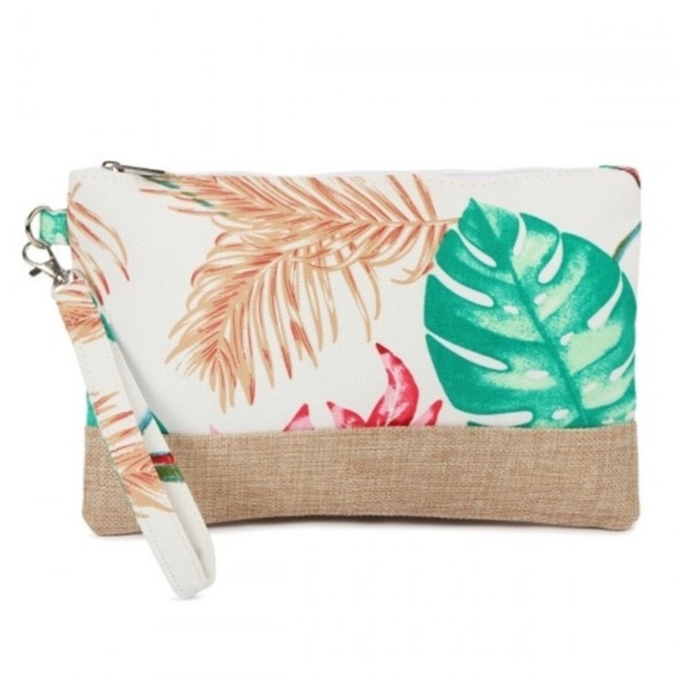 Wristlet Tropical Palm Clutch